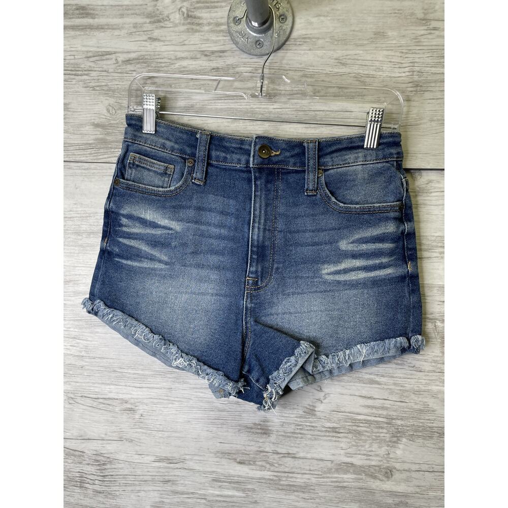 Kendall + Kylie Shorts Womens 7 28 Denim The Drifter High Rise Distressed Fray